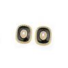 European American Trendy Square Geometric Pearl Earrings with High-End Oil Dropping Design