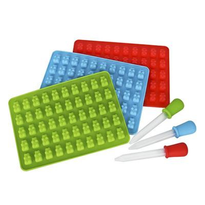 Gummibärchen-Süßigkeitsform-Set, Schokoladen-Backformen, DIY-Dekorationswerkzeug, 50 Mulden