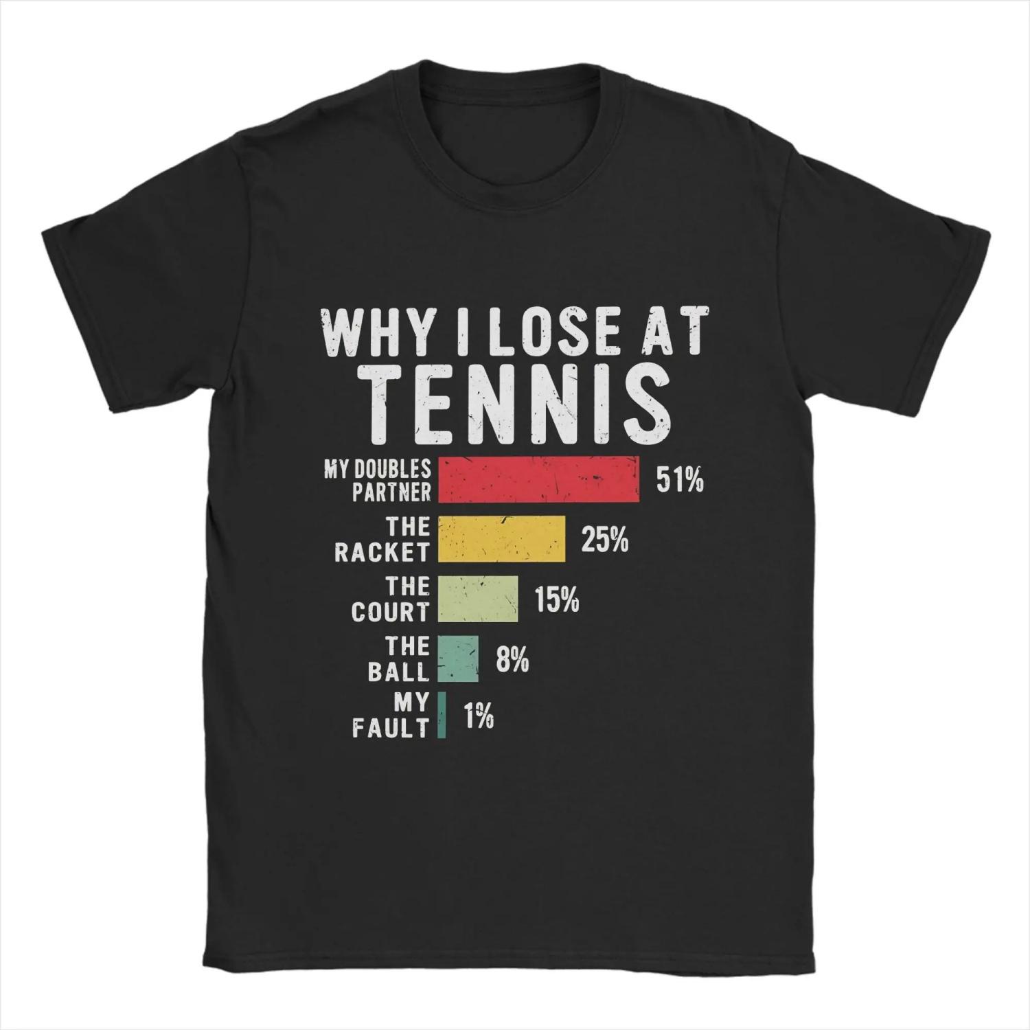 

Why I Lose At Padel Tennis Funny Excuses T-Shirt for Men Leisure Pure Cotton Tee Shirt Short Sleeve T Shirts Classic Clothes XXXXXL чорний