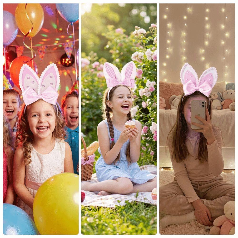 Long Ears Bunny Ear Headband Plush Rabbit Ear Hair Hoop Bunny Head Wear  Birthday Party
