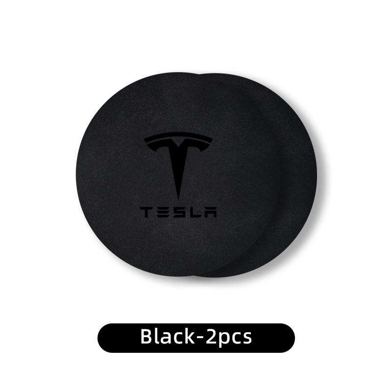 2PCS Car Coasters Water Cup Slots Non-Slip Mat Waterproof Cup Pad For Tesla Model 3 Y S X 2021 Roadster Cybertruck Juguetec
