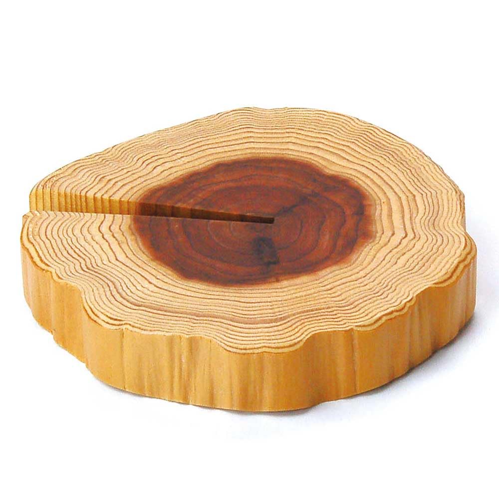 Yamako Cedar Log Serving x 08249 Plate, Painted, 15 H3cm,