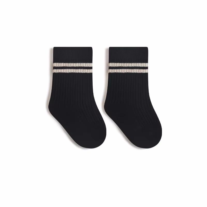 Kids Socks For Girls Boys Cotton Striped Children's Sock Soft Student Sport White Black Baby Toddler Sock Spring Autumn 0-8Years