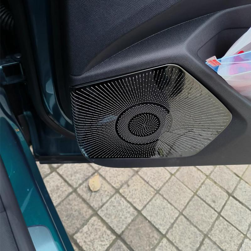 For Peugeot 408   2024 2025 Car door audio panel protective cover and horn cover made of stainless steel material