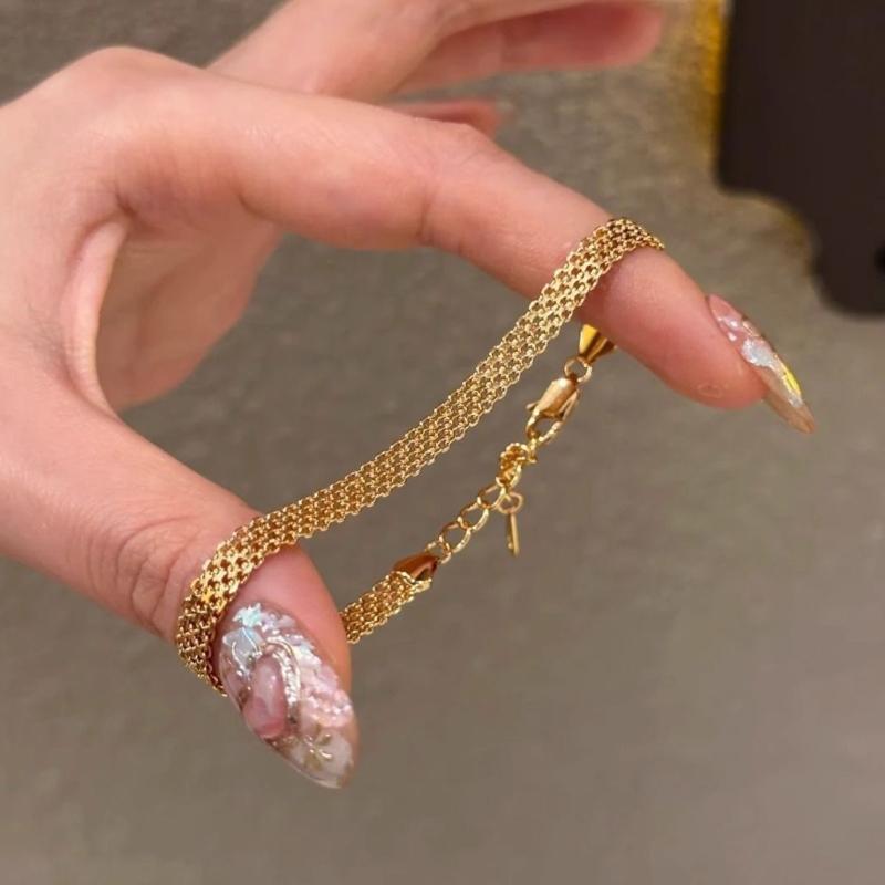 Stylish Ribbon Bracelet Copper Plated Comfort Fit Adjustable Wristband Accessories For Women Men Daily Wear