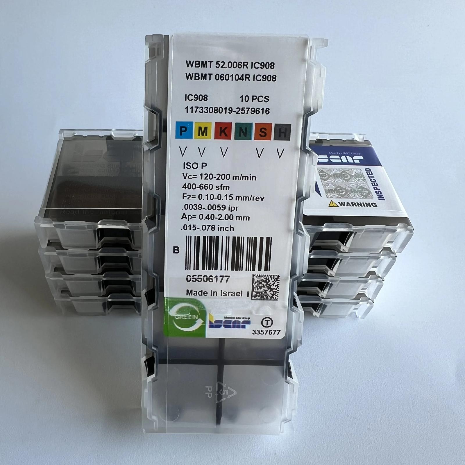 

ISCAR / WBMT060104R IC908 Industrial indexable carbide inserts 10 Pcs