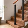 Black Metal Stair Railing Post with Square Base Profile