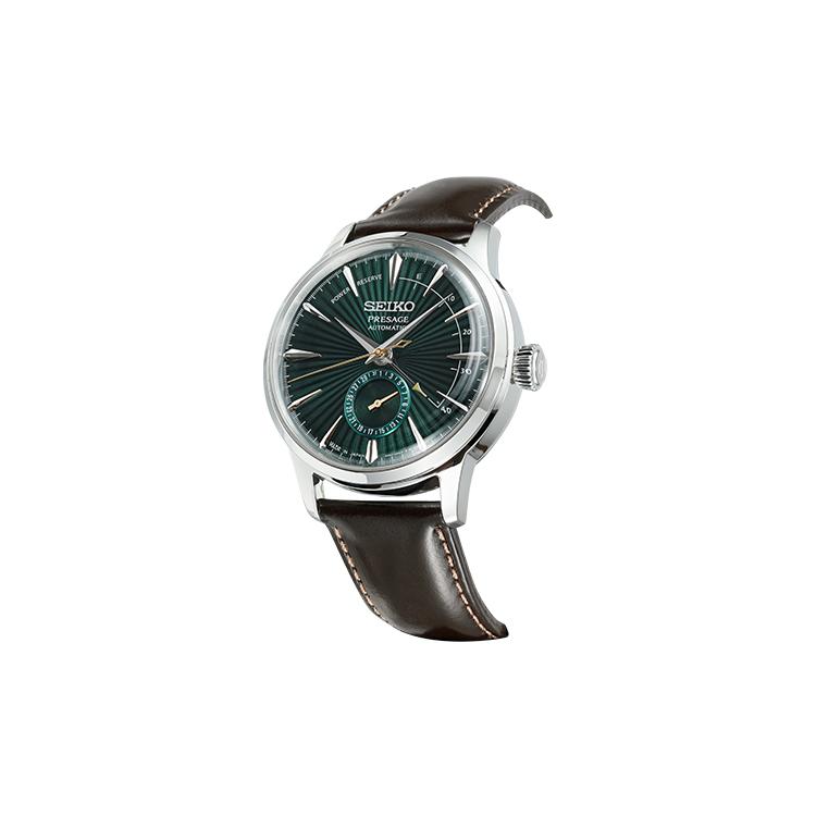 SEIKO Mechanical Movement Leather Strap Watch Men's Watches Green Dial SSA459J1