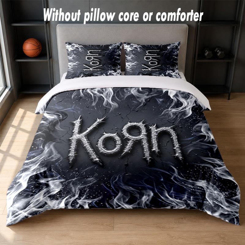Set Biancheria da Letto Korn Design 1 Copripiumino + 2 Federe Morbido Traspirante Biancheria da Letto per la Casa