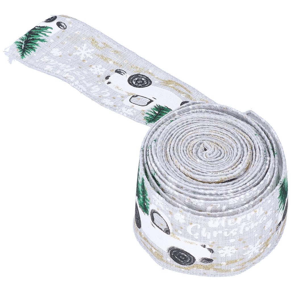 6 Yards Christmas Ribbon Cute Patterns Attractive Design 2 Colors Beautiful Practical   Wrapping Ribbon for Decoration