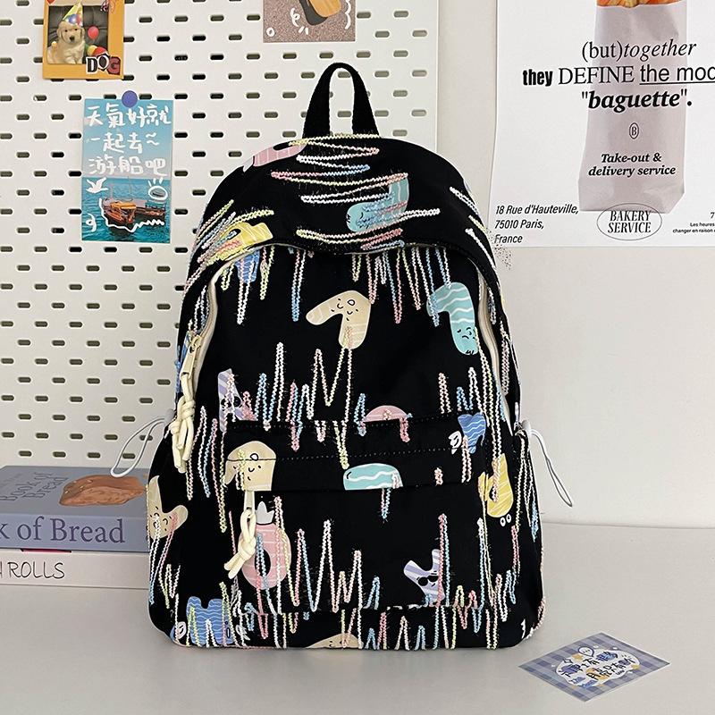 Schoolbag schoolbag girls high value ins wind large capacity junior high school high school college students simple cute campus backpack