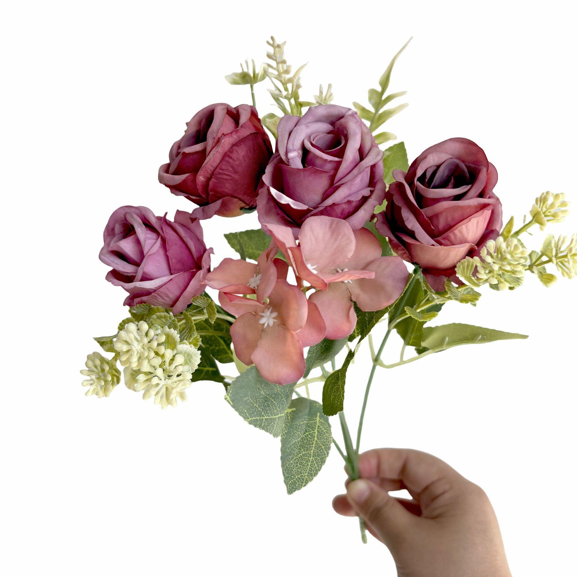 

Имитация букета роз Реквизит для фотосъемки Украшение для дома Ручная европейская картина маслом Букет роз Имитация цветов Искусственные цветы