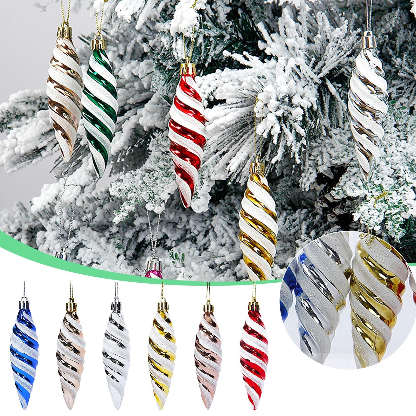 

11см Яркий длинный заостренный фруктовый рисунок Рождественская елка Украшение Красочный рождественский кулон