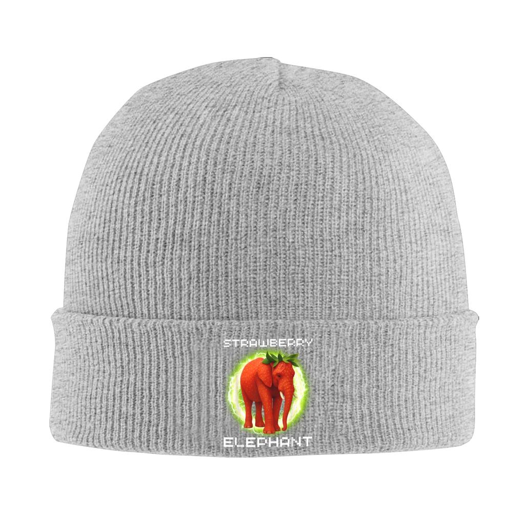 Italian Strawberry Elephant Meme Beanie Hats Bonnet Hats Adult Unisex Vintage Kpop Knitted Hat Autumn Winter Elastic Caps