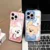 Couple Sticker Puppy Mirror Bracket Shell for Apple 13 Mobile Phone Case 16/15pro Personalized 13 Cartoon 12p