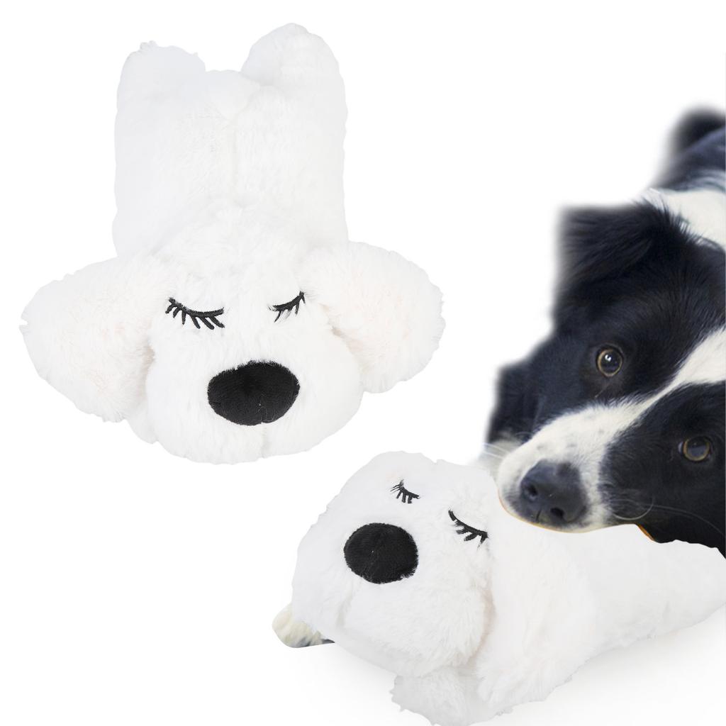 Heartbeat Puppy Toys Interactive Stuffed Animal Heartbeat Plush Toy for Pet Behavioral Sleep Calming Aid