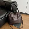 New retro style multi-bag handbag large capacity soft washed leather messenger bag solid color tote bag