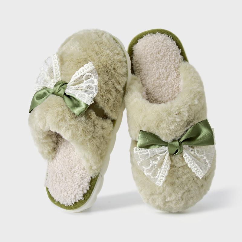 Mao Mao Hausschuhe Herbst und Winter Damen Indoor Zuhause Rutschfest und Warm Halbschlepp Baumwollschuhe 2025 neue Baumwollhausschuhe können draußen getragen werden