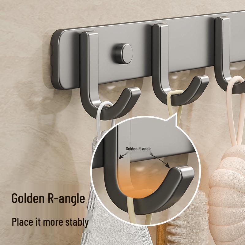 Adhesive Space-Saving Aluminum Towel & Clothes Hook for Bathroom/Kitchen