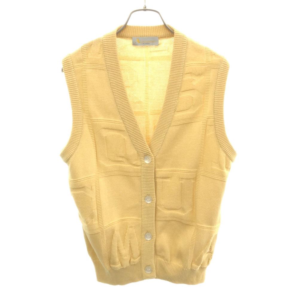 Aquascutum Made In Japan Cotton Knit Best 9 Yellow Women Used
