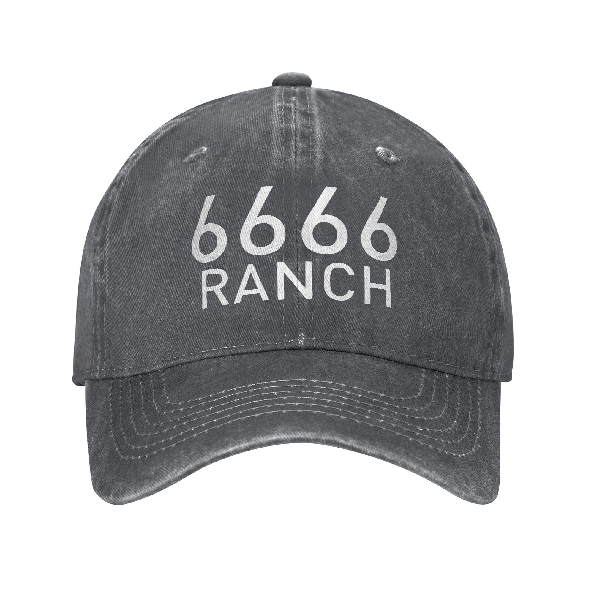 

6666 Ranch Four Sixes Ranch Baseball Caps Vintage Distressed Washed Animals Grassland Headwear Men Women Outdoor Workouts Hats One Size
