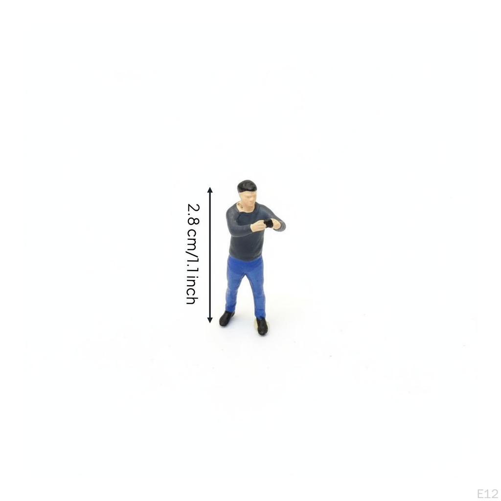 1/64 Scale Resin Figure Miniature Painted Decorative Figures for Diorama,