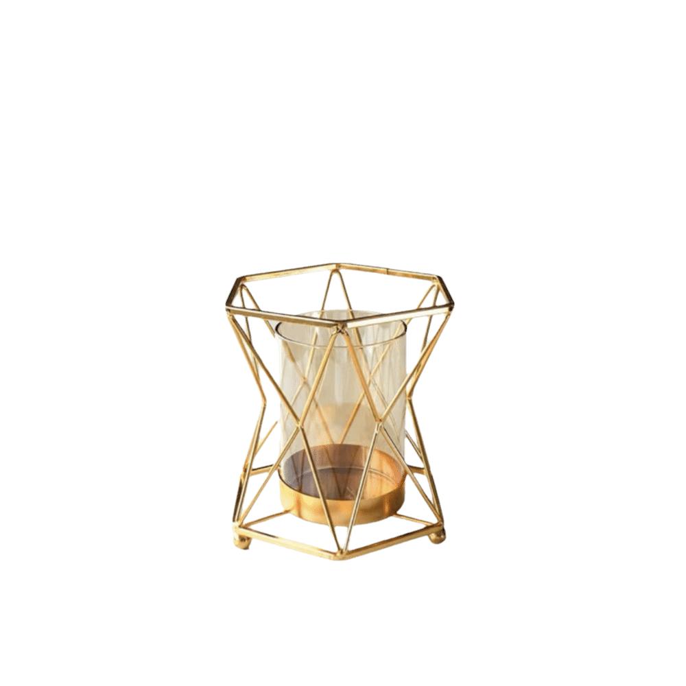 Nordic Metal Flower Vase Glass Flower Arrangement Decorative Vase Candle Holder For Living Room Bedroom