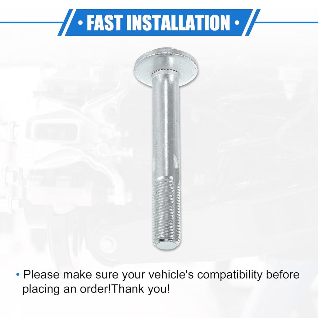 Eccentric Alignment Camber Bolt Compatible for BMW 335xi 335i 328i 328xi E90 E92, Durable Metal Silver Tone Alignment Caster Fitting Adapter