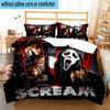 3PCS Scr-eam Horror Movie 3pcs Bedding,Including 3PCS Duvet Cover And 2pcs Pillowcases Perfect for Christmas,Ideal for Bedroom, Dormitory