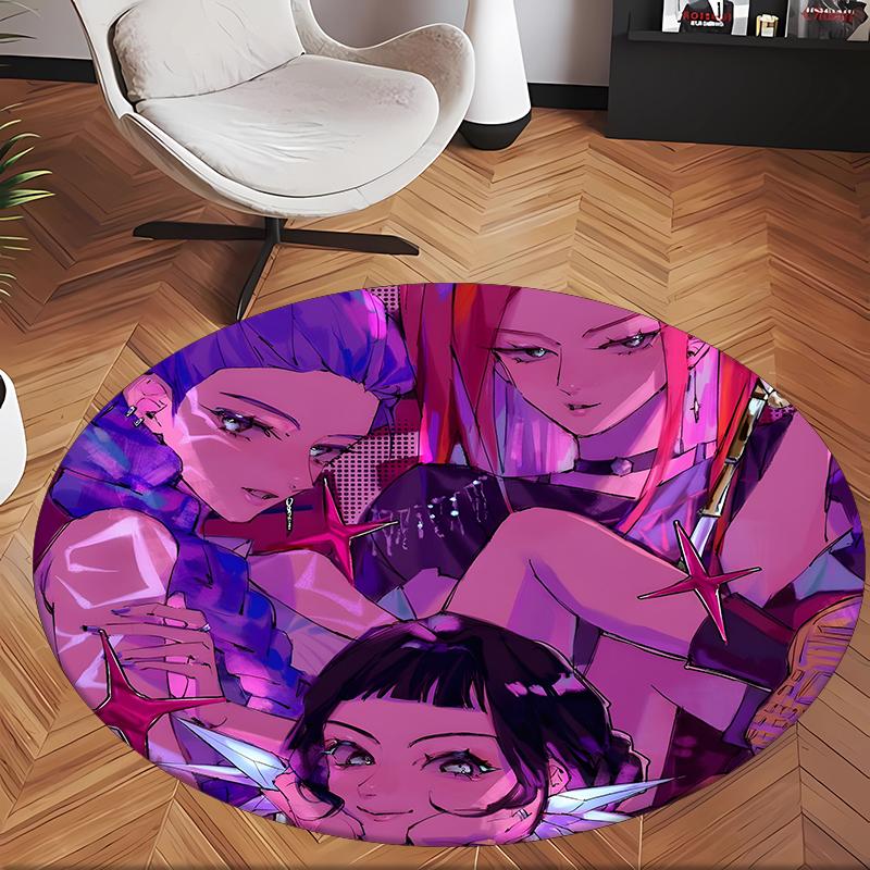 Huntrix (180) Round Office Rug Decorative Floor Rug for Office Bedroom Living Room and Home Space