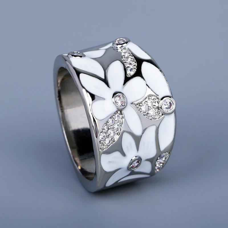

Fashionable and Exquisite Red Flower Women s for Ring New Handmade Enamel Women s Wedding Bridal Ring Party 9