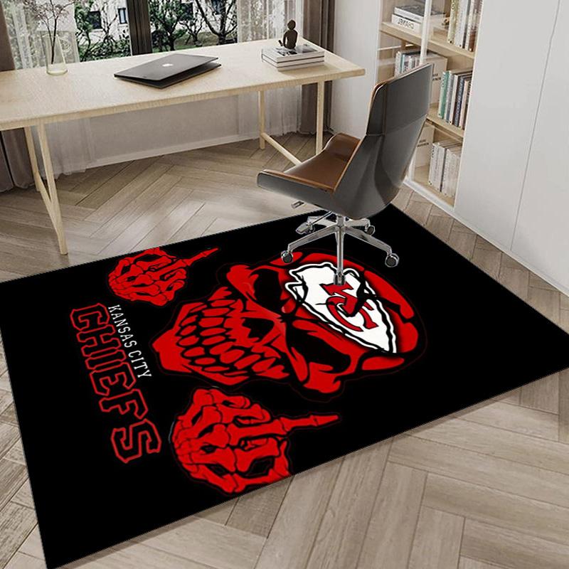 City Chiefs Emblem Printed Area Rug for Office, Chair Rug, Decorative Carpet Floor Mat, Large Size Fan gifts Christmas gifts