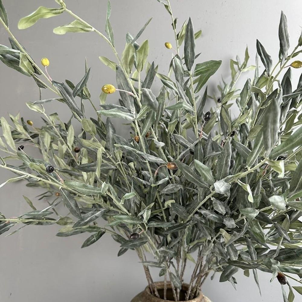 Mit Früchten Künstlicher Olivenzweig Plastik Falsche Olive Baum Vase Arrangement