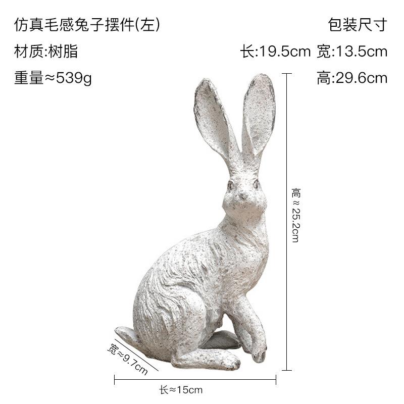 American-style resin Easter bunny realistic animal sculpture decoration, suitable for garden and lawn landscaping.