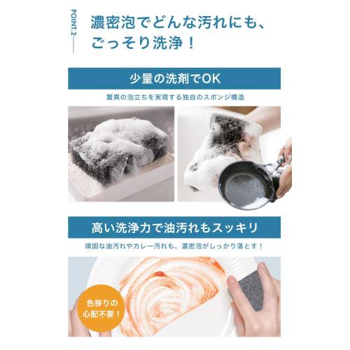 Sansan Sponge Set of 4 Kitchen Sponges for Dishwashing, Bath, and Microwave Areas. Incredibly Draining and Foaming. Durable and Long-Lasting. Silky Gr