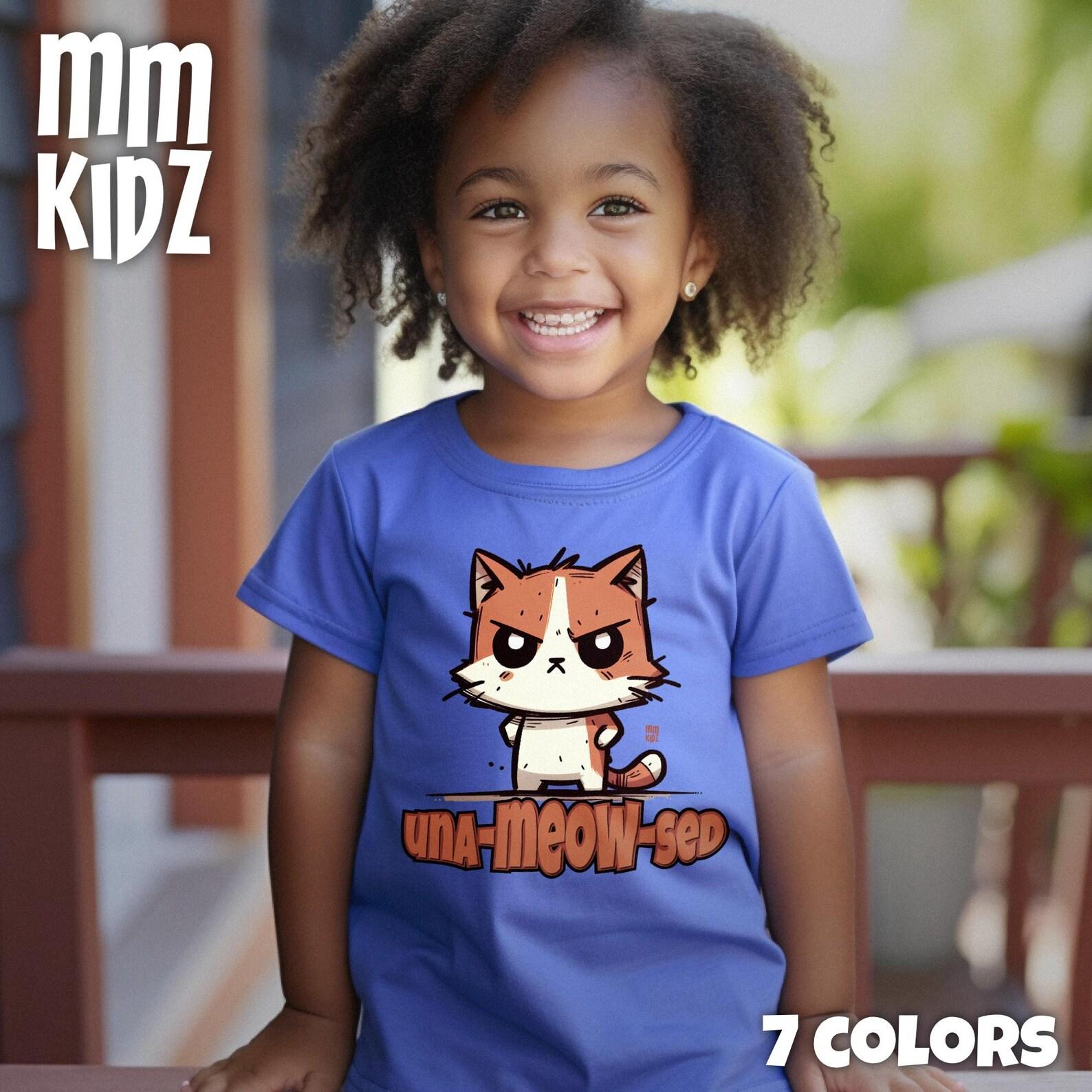 Cute Cat Graphic Tee | Adorable Sassy Cartoon Kitten T-Shirt | Fun Unisex Shirt | Cute Feline T Shirt | Purrfect Birthday Gift for Kids 100