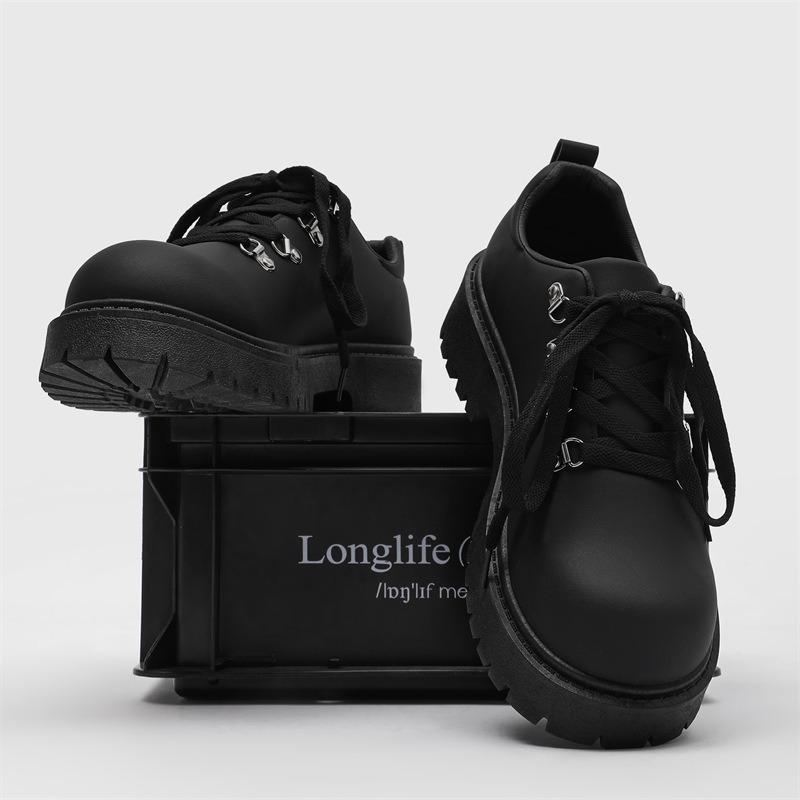 Fashion Shoes for Men British Style Thick Sole Casual Derby Shoes High Quality Fashion Comfor Versatile Man Leather Shoes Zapatos Hombre