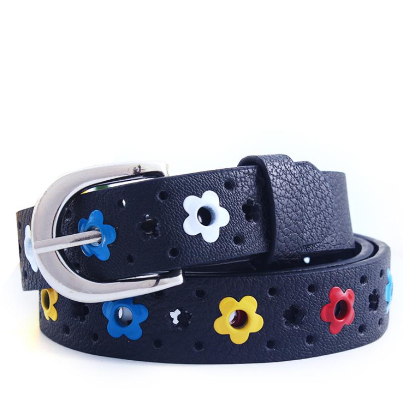 Kids Girls PU Faux Leather Waistband 4 Colors Pin Buckle Belt