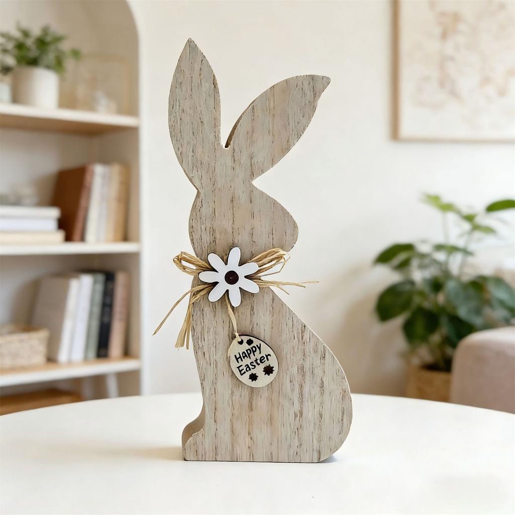 Easter Bunny Decoration Creative Desktop Home Decor, Wooden Home Decor Gift