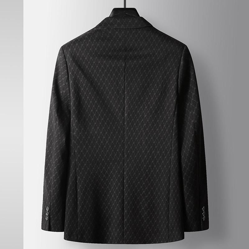 Men's Casual Suit Spring and Autumn Light Luxury Business Single West Middle-aged and Young People Single-breasted Korean Version Brocade Ammonia
