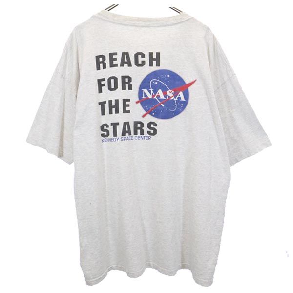NASA 90s Old Back Print Short Sleeve T-shirt Gray Men's Used