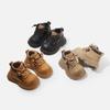 Toddler Boys' & Girls' Fleece-Lined Leather Boots - New Autumn/Winter Short Martin Style in Big Yellow.