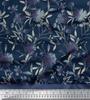 Soimoi Blauer Kreppseidenstoff Blätter- & Blumenpaneel Druckstoff pro Yard 42 Zoll