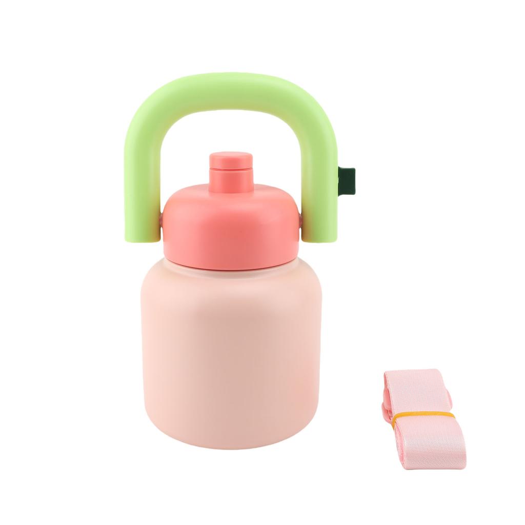 Insulated Water Bottle with Straw And Lid 316 Stainless Steel 1000ml Insulated Water Cup with Handle and Strap for Hot Cold Drink