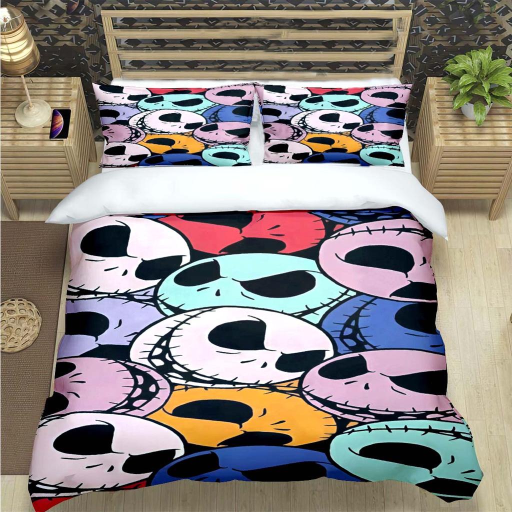 Horror Film The Nightmare Before Christmas Print Bedding Sets Bed Supplies Set Duvet Cover Bed Comforter Set Bedding Set Gift