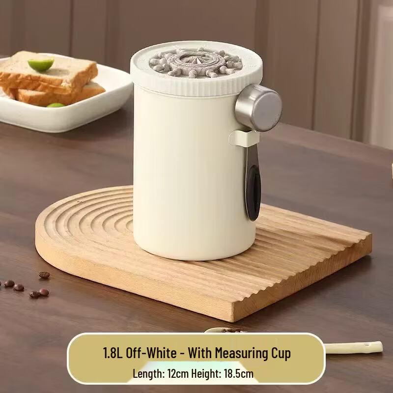

ZISIZ Stainless Steel Food Storage Container with Measuring Spoon & Exhaust Valve