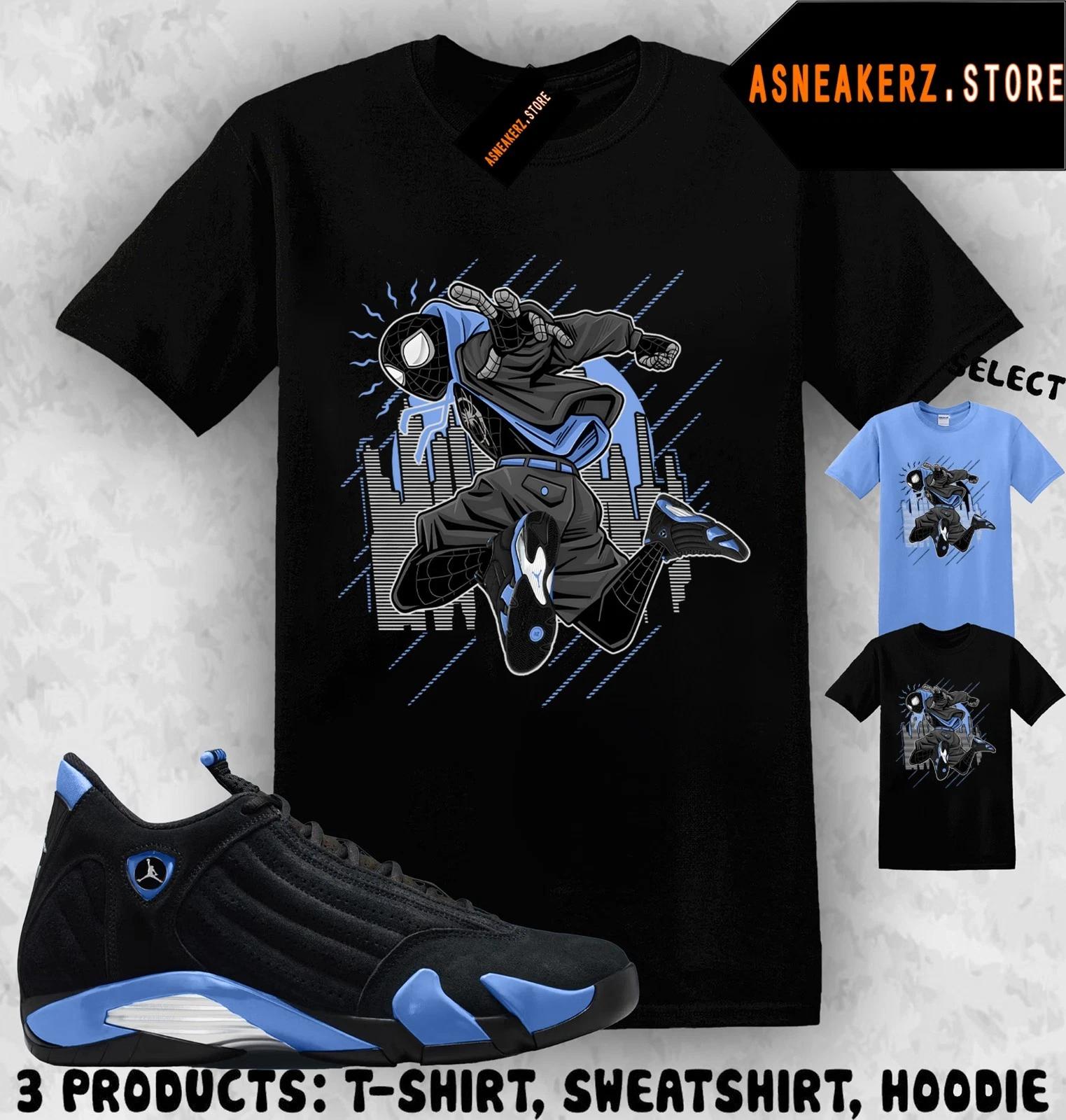 Shirt Matching AJ 14 Black University Blue 2026 Match Sneaker Sneakerhead Miles 4XL