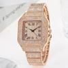 Modern Mens Square Watch With Diamond Inlay And Quartz Movement For Fashionable Office Wear