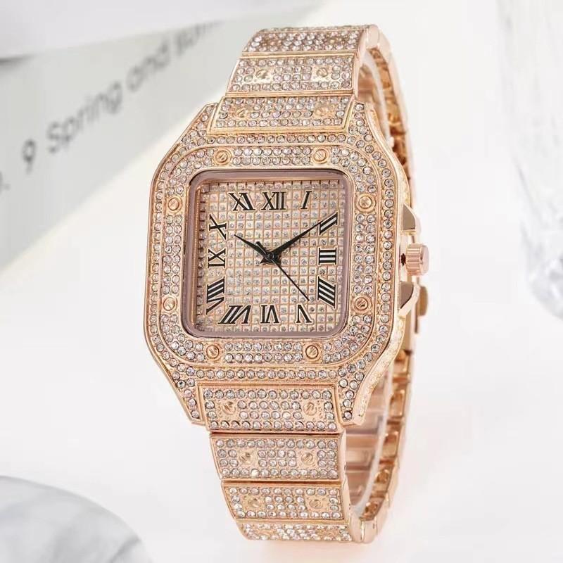 Modern Mens Square Watch With Diamond Inlay And Quartz Movement For Fashionable Office Wear