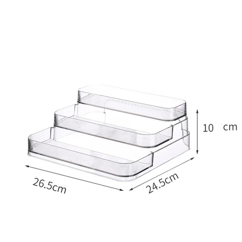 

3-ярусная настольная полка для парфюмерии, акриловый органайзер для косметики, стойка для хранения парфюмерии, подставка для кукол, органайзер для кухонных приправ прозрачный